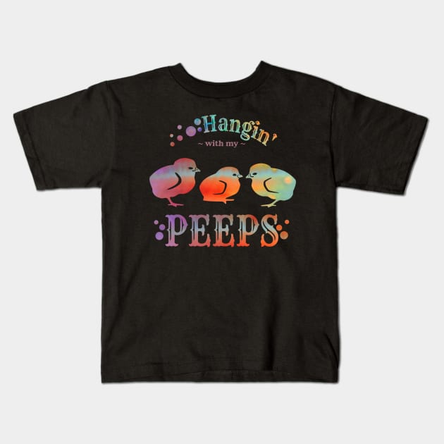 Hangin' With My Peeps Chickens Kids T-Shirt by LyddieDoodles